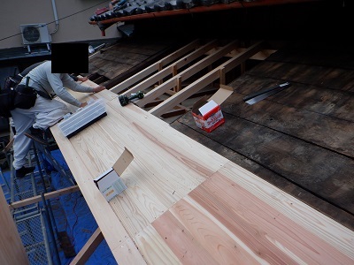 古民家屋根 下地